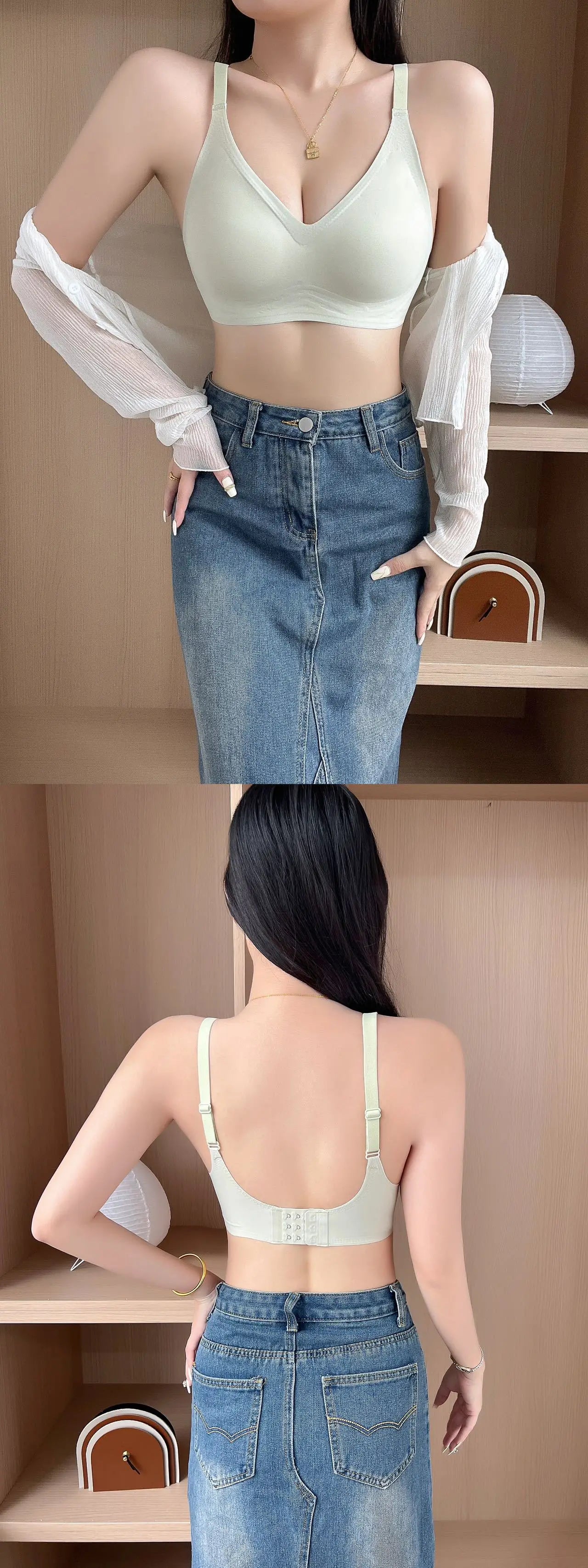 Small breast seamless bra Women's small breast push-up comfortable non-underwire soft support closed breast bra